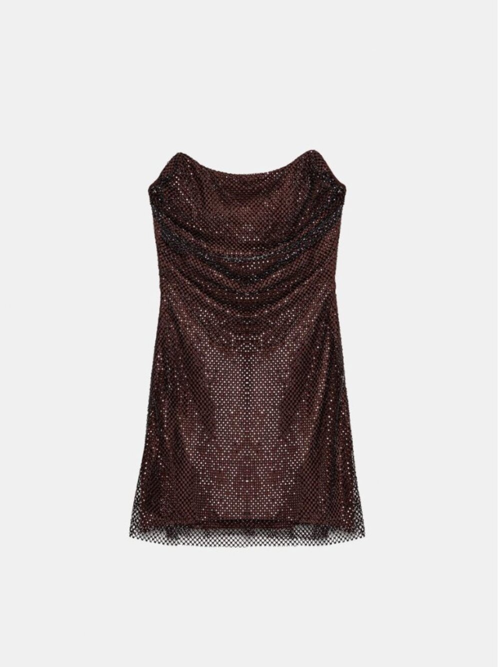 ZARA Sequin Strapless Mini Dress | Sweetheart Neck | Aubergine | NWT | Size S - Picture 8 of 14